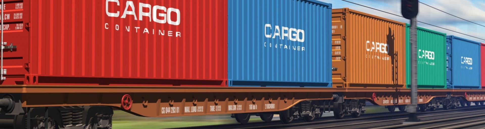 Goederentrein Wagons met de tekst cargo